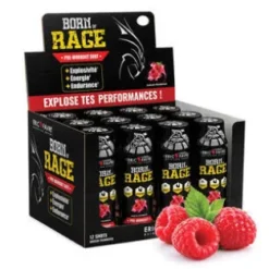 Born of rage shot preworkout Framboise Display de 12 unités